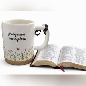 Rae Dunn - Floral White Ceramic Mug